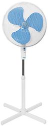 Bestron ASV45W, staande ventilator met drie snelheden, ventilator met 75° oscillatiefunctie en in hoogte verstelbaar tot 122 cm, Ø 45 cm, 45 W, kleur: wit
