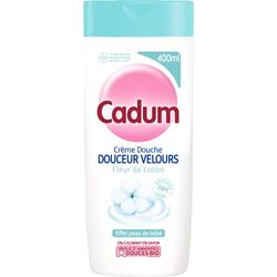 Cadum Crème Douche Douceur Velours Huile d'Amandes Douces Bio/Fleur de Coton 400 ml