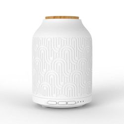 Zen'Arôme Diffuser voor etherische olie, wifi, Praag, elektrische diffuser, compatibel met Alexa/Google Home, volledige controle via de app Tuya Smart – natuurlijke materialen hout en keramiek