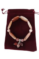 Bracciale energetico di opale rosa elastico 19 cm con ciondolo braccialetto chakra gemme pietre regalo donna