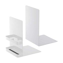 Yamazaki 6872 Tower Bookends, White, Steel, 12 x 15 x 18 cm