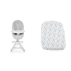Chicco Baby Hug 4 in 1 Meal Kit | Solo (vassoio per seggiolone+fodera in spugna) & Set Lenzuola Culla 2 Pezzi Baby Hug Grey Sheep