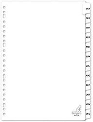 Tabbladen Kangaro A4 letters karton 190grs 23r. 12-delig wit jan-decc