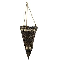 Vacchetti Porte-Pot en Osier Noyer Feuille Blanc Cornucopie, Multicolore, Grande Taille