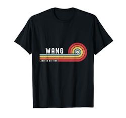 WANG Orgulloso Familia Retro Atardecer Apellido Apellido Camiseta