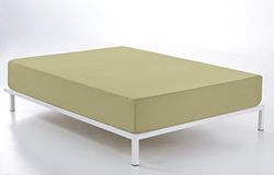 Bajera ajustable color camel - Cama de 180 (alto 28 cm) - 50% algodón / 50% poliéster - 144 hilos