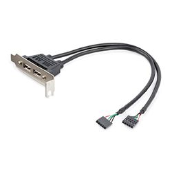 StarTech.com 2 Port USB A Female Low Profile Slot Plate Adapter - 2 Port USB Bracket - USB 2.0 A Female (USBPLATELP)