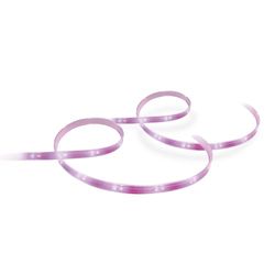 Philips Hue White & Col. Amb. Lightstrip Plus base da 2 m e 1 metro di estensione, dimmerabile, 16 milioni di colori, controllabile tramite app, compatibile con Amazon Alexa (Echo, Echo Dot)