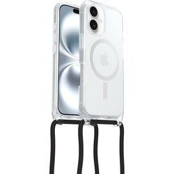 Otterbox Coque React Series Necklace MagSafe pour iPhone 16, Coque de Protection Ultra Fine avec Collier réglable et Amovible, testé Selon Les Normes Militaires, Transparent, Livré sans Emballage