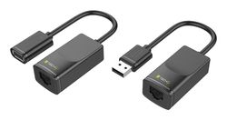 Techly 103199 USB Extender naar Cat.5E/6-kabel 60m Zwart
