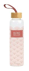 Grafik-Werkstatt Uniseks drinkfles voor volwassenen van glas met grappige spreuk | met greeplus | 550 ml | dagelijkse sheldin, roze, klein