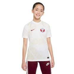 Nike Unisex Kids Top Qatar Y Nk DF Stad JSY SS AW, White/Beach/Desert Maroon, DN0842-100, XL