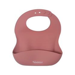 Kindsgut siliconen slabbetje, met lekbakje voor baby's en peuters, subtiele en moderne kleuren, afwasbar, BPA-vrij, roze