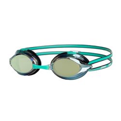 Zoggs Racer Titanium, Swimming Goggles Unisex-Adult, Green/Black/Mirrored Gold