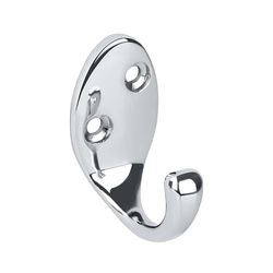 RICOO Modern Coat Hooks, MH014-S1, Wall Mounted Coat Rack in Silver - 1 Piece, Premium Zinc Alloy Clothes Hooks for Wall, Durable Wall Hangers 2.2x4.2x5 cm