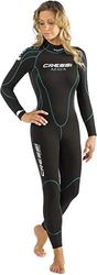 Cressi Maya Lady Monopiece Wetsuit 2.5 mm - Muta Monopezzo senza Cappuccio in Neoprene Ultrastretch per Donna, Nero/Blu (Acquamarina), XL