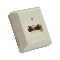 InLine 69988B ISDN Junction Box, 2x RJ45 Sockets, Surface-Mounted, Screw Connection 2x 8-Way, Pack of 1
