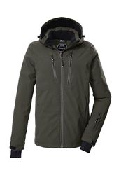 killtec Uomo Giacca da sci/giacca funzionale con cappuccio e paraneve KSW 439 MN SKI JCKT, dunkeloliv, S, 43161-000