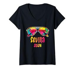 Mujer Outfit Gafas Sevilla 2024 Sevilla Camiseta Cuello V