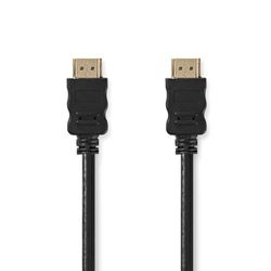 NEDIS Câble HDMI haute vitesse avec Ethernet - Connecteur HDMI - 4K @ 30Hz - ARC - 10,2 Gbps - 15 m - Rond - PVC - Noir - Étiquette