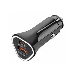 DAM PD 18 W 3 x 3 x 6 cm USB-oplader voor auto, kleur: zwart
