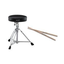 ROLAND DAP-2X V-Drums-tillbehörspaket | Bekväm stol och högkvalitativa trumstockar för V-Drums-trummisar | Slitstark | Justerbar höjd | Perfekt för nybörjare och tunga trumsessioner