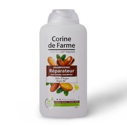 Corine de Farme - Shampooing Réparateur à l’Huile d'Argan - Démêle, Nettoie et Nourrit les Cheveux Secs à Rêches - Clean Beauty, Fabriqué en France - 500 ml