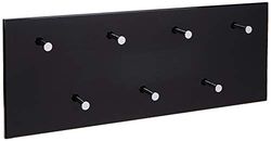 HAKU Möbel Wandkapstok chroom, zwart, MDF, metaal - Maat: B 80 cm x H 30 cm x D 6 cm, Stijl: Modern