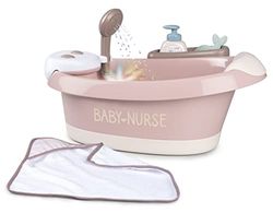 Smoby 220368 - Baby Nurse elektronische poppenbadkuip, badkuip met functies en veel accessoires, poppen tot 42 cm, voor kinderen vanaf 3 jaar