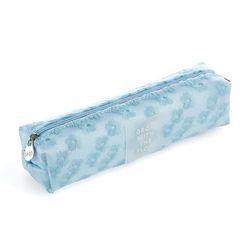 Miquelrius - Trousse Ovale avec Fleurs brodées, 1 Compartiment, Dimensions 200 x 45 x 45 mm, matériau Polyester, Fermeture éclair, poignée métallique, Bleu, 200 x 45 x 45 mm, Portable Bleu Fleurs