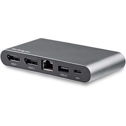 StarTech.com Adaptador Multipuertos USB-C - Dos Monitores - Windows - USB Tipo C a DisplayPort Doble de 4K - 2x USB-A - PD 3.0 100W - GbE