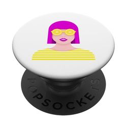 Pop Art Woman Girl Portrait With Fruit Slices Sunglasses PopSockets Adhesive PopGrip
