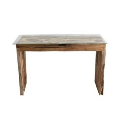 Romimex Consolle Naturale Vetro Legno di Teak 120 x 75 x 35 cm
