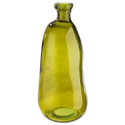 GILDE Organical Vase, Glass, Green, Height 51 cm x Diameter 22 cm, Bulbous Decorative Vase, European Production, Recycled Material