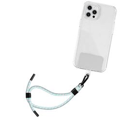 Jumble & Co Sling & Grip Telefonrem, polyester och metall, Rosa/blågrön