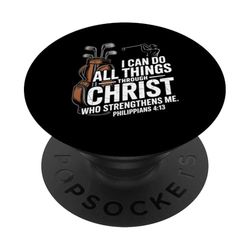 Verso bíblico inspirador Christian Golf PopSockets PopGrip Adhesivo