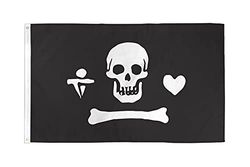AZ FLAG - Drapeau Pirate Stede Bonnett - 90x60 cm - Drapeau Corsaire Tête De Mort 100% Polyester Avec Oeillets Métalliques Intégrés - Pavillon 50 g