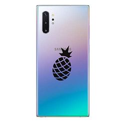 Zokko Beschermhoes voor Samsung Note 10 Plus, ananas, zacht, transparant, zwarte inkt