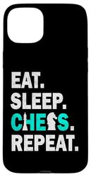 Eat Sleep Chess Repeat Chess Player Funny Men Women Sports Case for iPhone 15 Plus