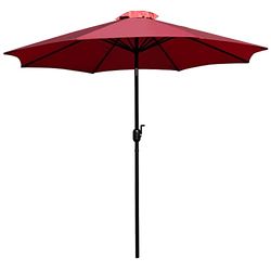 Flash Furniture Kona Red - Ombrello rotondo con asta in alluminio, diametro 3,8 cm, con manovella e funzione di inclinazione