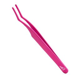 KRASH KOSMETICS Tools - The LASH Picker - Metallic Tweezers for False Eyelashes - Pink Precision Tweezers - Makeup Tool - Curved Tip - Easy Application