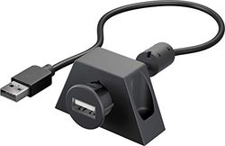 Goobay 95444 USB 2.0 Hi-Speed Extension Cable with Mounting Bracket, Black, 0.6m Length