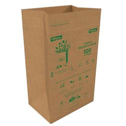 alfapac - Sacchetti di carta kraft per rifiuti verdi - Fondo piatto - Carta riciclata - Certificato OK Compost Industriale - 4 x 100L
