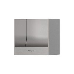 hansgrohe 56065800 XtraStoris Original Empotrado Portarrollos de Papel Higiénico 6" x 6" x 5.5" Acero Inoxidable Cepillado GPM Niche de Pared