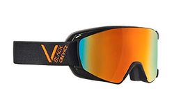 Black Crevice Skibrille, preto/laranja, tamanho M Schladming Óculos de esqui (tamanho M), cor preta e laranja, adulto unissexo, M (Kopfumfang 55-58 cm)