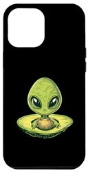 Custodia per iPhone 14 Plus Strano alieno con Ufo di avocado