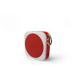 Polaroid P1 musikspelare (röd) – superbärbar trådlös Bluetooth-högtalare uppladdningsbar med IPX5 vattentät och dubbel stereoparning