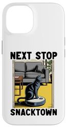 Next Stop Snacktown Cat Robot Vacuum Cleaner Cat Case for iPhone 14