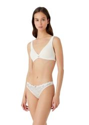 Emporio Armani Bralette da Donna con Imbottitura in Pizzo Reggiseno Imbottito, Pale Cream, M