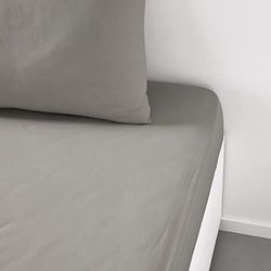 TODAY Essential Fitted Sheet 160 x 200 cm Double 100% Cotton Plain Dark